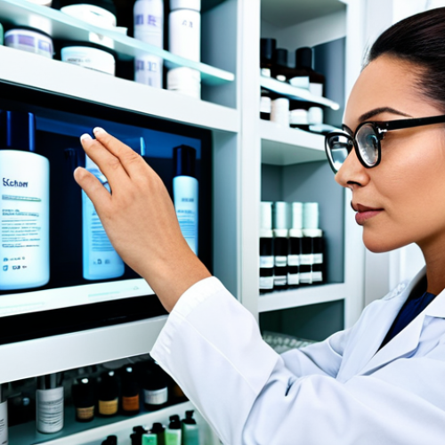 **

"A professional skincare expert with clear, radiant skin is examining a magnified image of the skin barrier on a high-tech screen in a modern skincare clinic. She is wearing a modest lab coat and glasses. The background shows shelves filled with skincare products. Focus on hydration and the importance of ceramides. safe for work, appropriate content, fully clothed, professional, perfect anatomy, correct proportions, well-formed hands, proper finger count, natural body proportions, high quality, professional lighting, detailed skin texture."

**