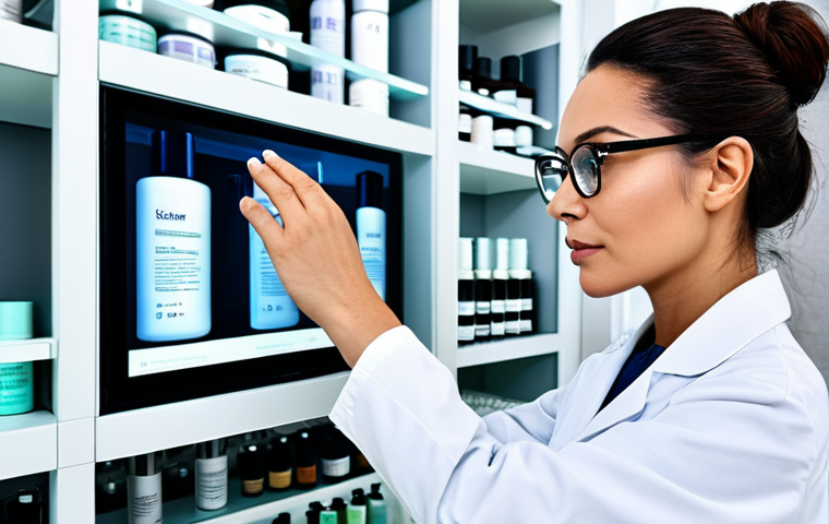 **

"A professional skincare expert with clear, radiant skin is examining a magnified image of the skin barrier on a high-tech screen in a modern skincare clinic. She is wearing a modest lab coat and glasses. The background shows shelves filled with skincare products. Focus on hydration and the importance of ceramides. safe for work, appropriate content, fully clothed, professional, perfect anatomy, correct proportions, well-formed hands, proper finger count, natural body proportions, high quality, professional lighting, detailed skin texture."

**