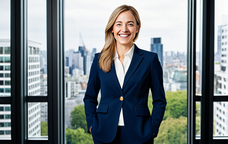 피부 미용 재료 선택과 관리 - **

"A professional businesswoman in a tailored navy blue blazer and modest trousers, smiling confid...