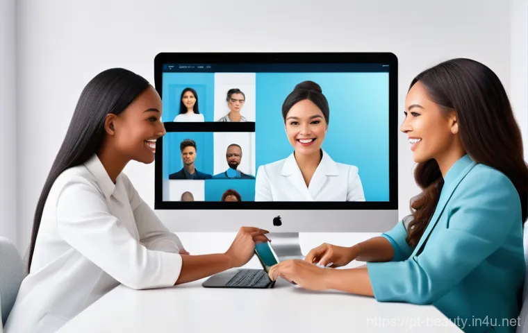 미용사 자격증 학습 커뮤니티 활용법 - **Prompt:** A dynamic, brightly lit scene depicting a diverse group of beauty professionals (e.g., e...