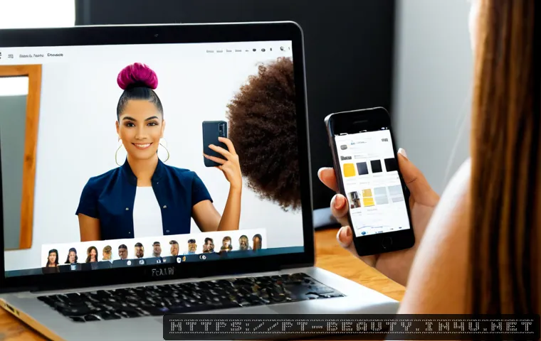 Home 17 미용사 실무 사례 공유 블로그 운영법 - Photorealistic Brazilian hairstylist in a bright modern salon, documenting a successful hair color t...